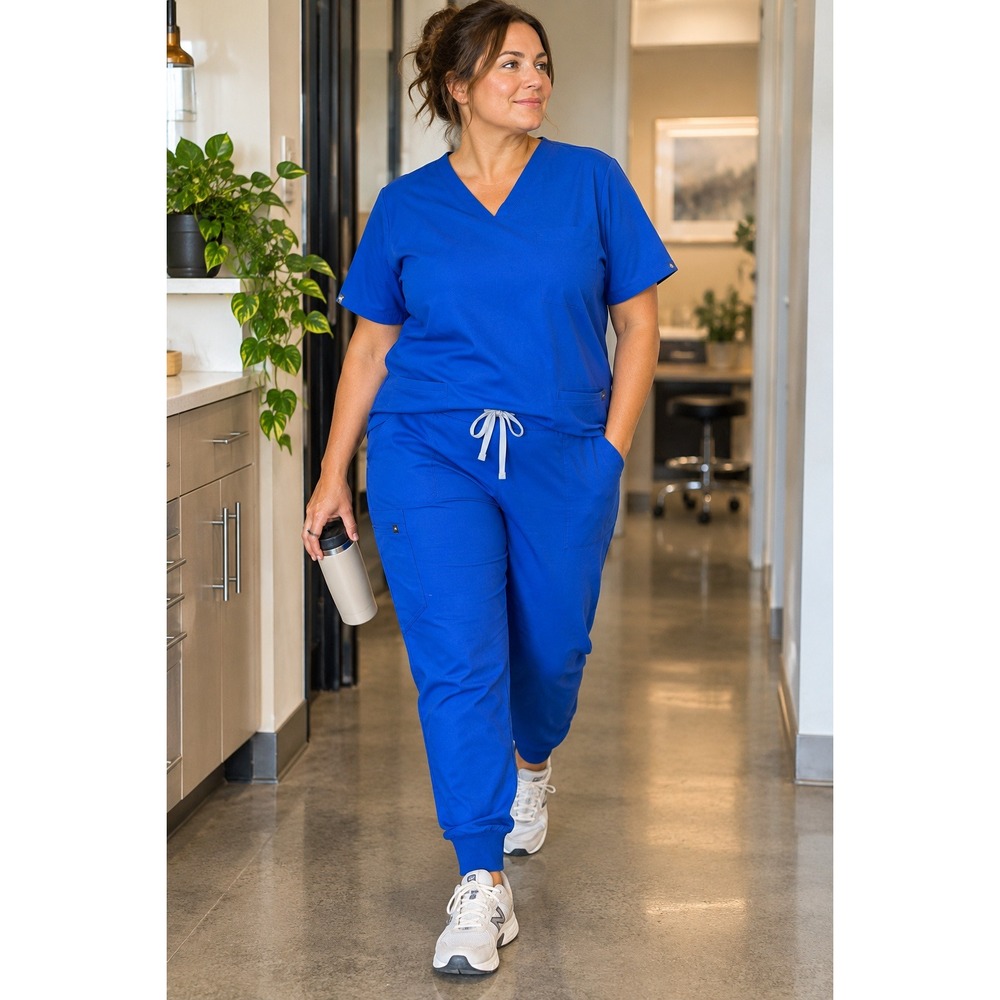 FIGS Casma Royal Blue Scrub Set Top 4XL NWT Zamora 2.0 Jogger Pants 3XL